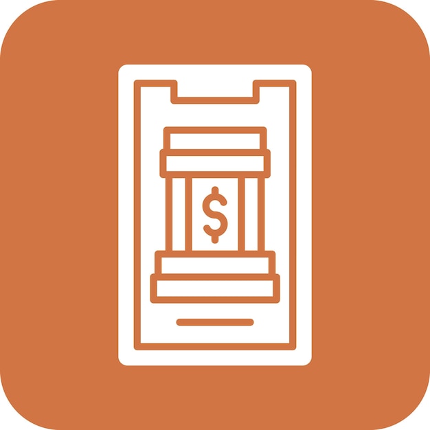 Diseño vectorial Estilo del icono de la banca móvil