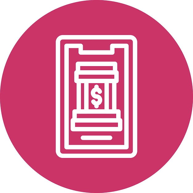 Diseño vectorial Estilo del icono de la banca móvil