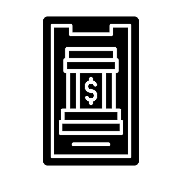 Diseño vectorial Estilo del icono de la banca móvil