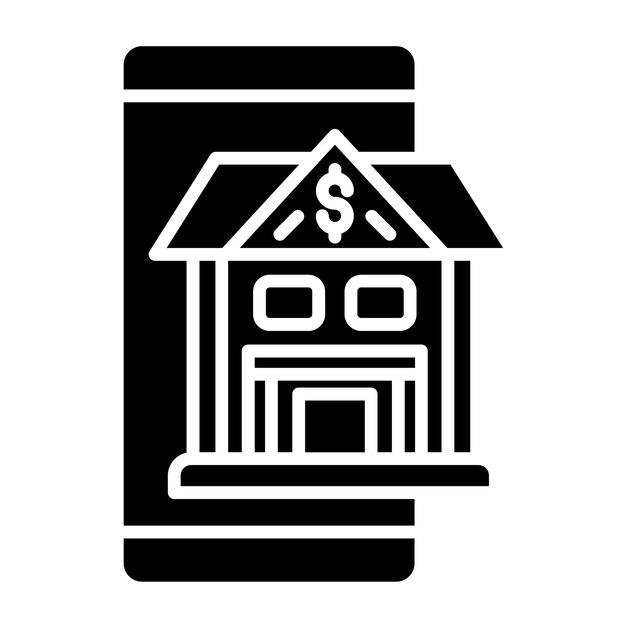 Diseño vectorial Estilo del icono de la banca móvil