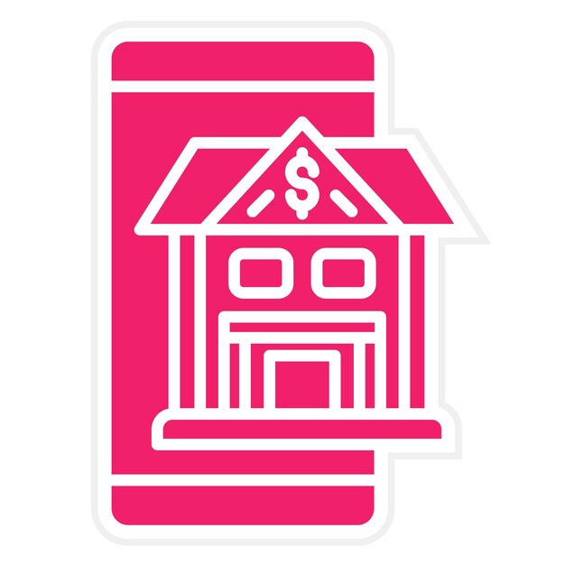Diseño vectorial Estilo del icono de la banca móvil
