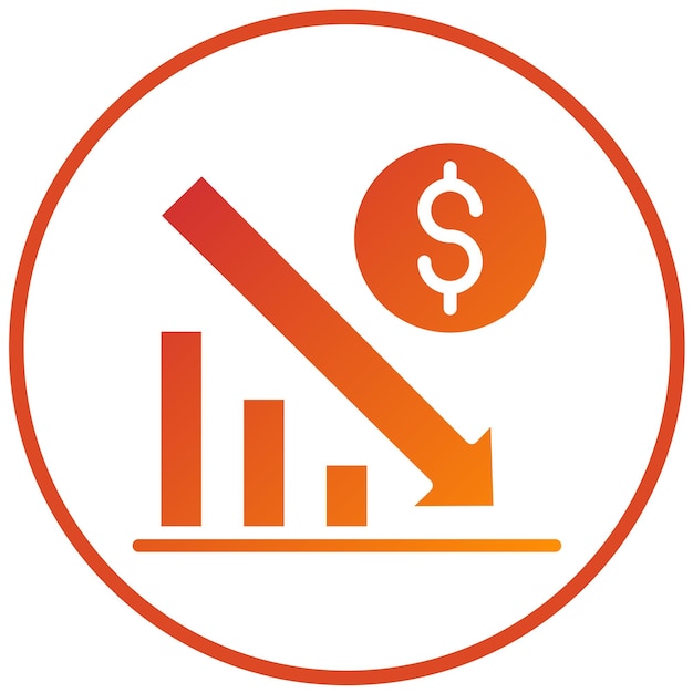 Diseño vectorial Estilo de icono de bancarrota