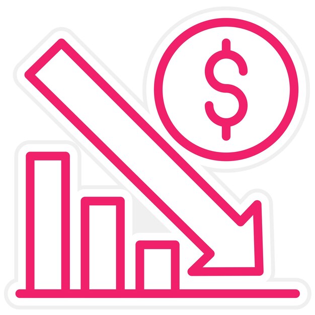 Diseño vectorial Estilo de icono de bancarrota