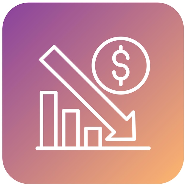 Diseño vectorial Estilo de icono de bancarrota
