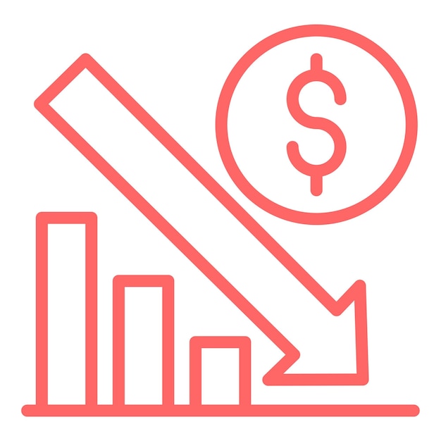 Diseño vectorial Estilo de icono de bancarrota