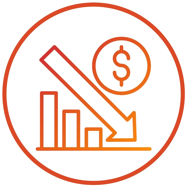 Diseño vectorial Estilo de icono de bancarrota