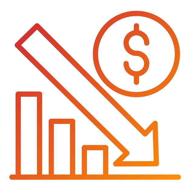 Diseño vectorial Estilo de icono de bancarrota