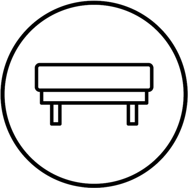 Diseño vectorial Estilo del icono del banco de cama