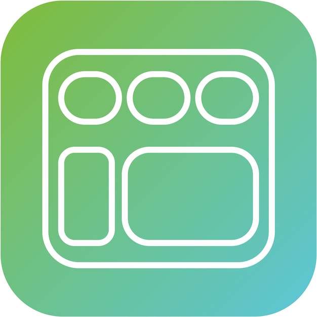 Diseño vectorial del estilo del icono de la bandeja de alimentos