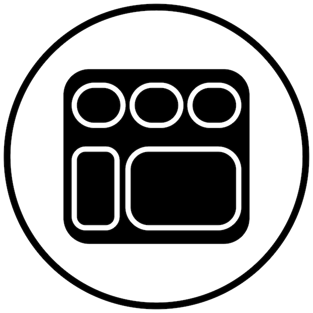 Diseño vectorial del estilo del icono de la bandeja de alimentos