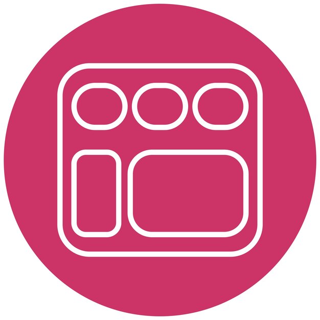Diseño vectorial del estilo del icono de la bandeja de alimentos