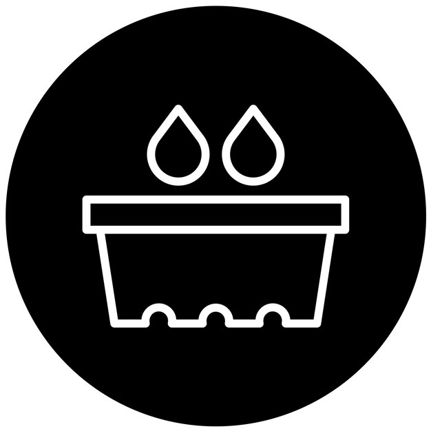Diseño vectorial del estilo del icono de la bandeja de drenaje de aceite