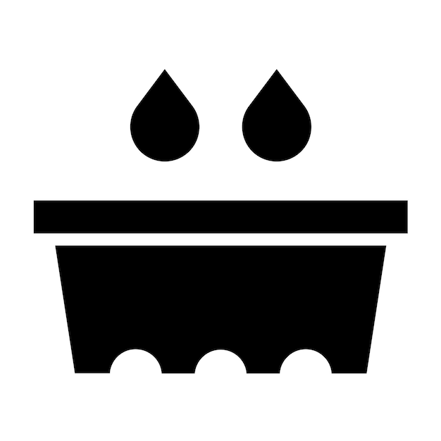 Diseño vectorial del estilo del icono de la bandeja de drenaje de aceite