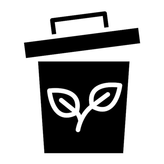 Diseño vectorial Estilo del icono de la bandeja de reciclaje