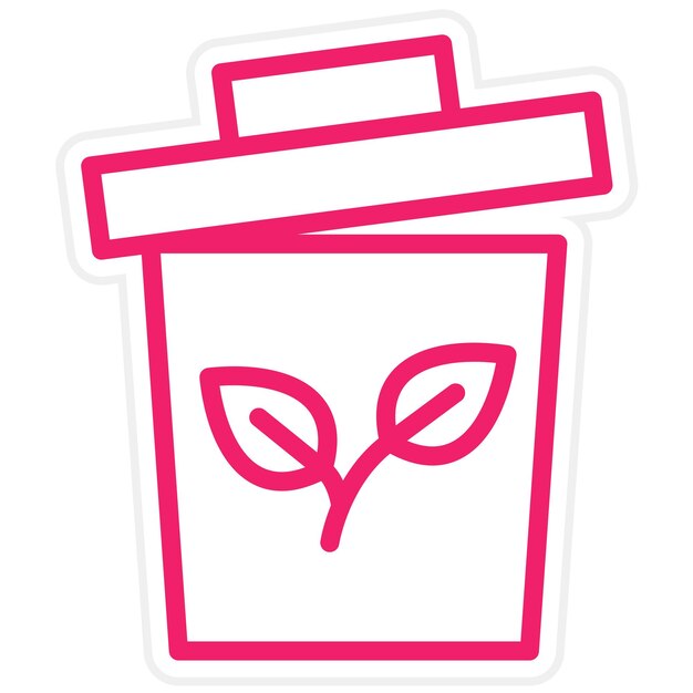 Diseño vectorial Estilo del icono de la bandeja de reciclaje