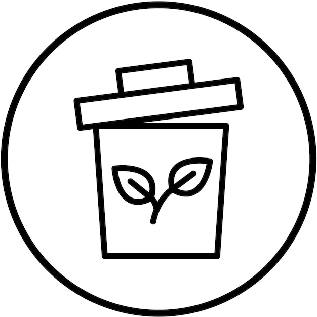 Diseño vectorial Estilo del icono de la bandeja de reciclaje