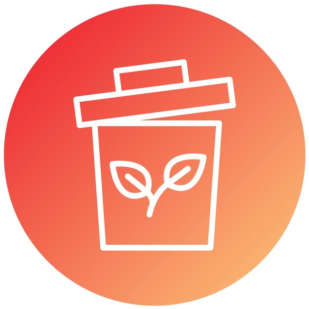 Diseño vectorial Estilo del icono de la bandeja de reciclaje