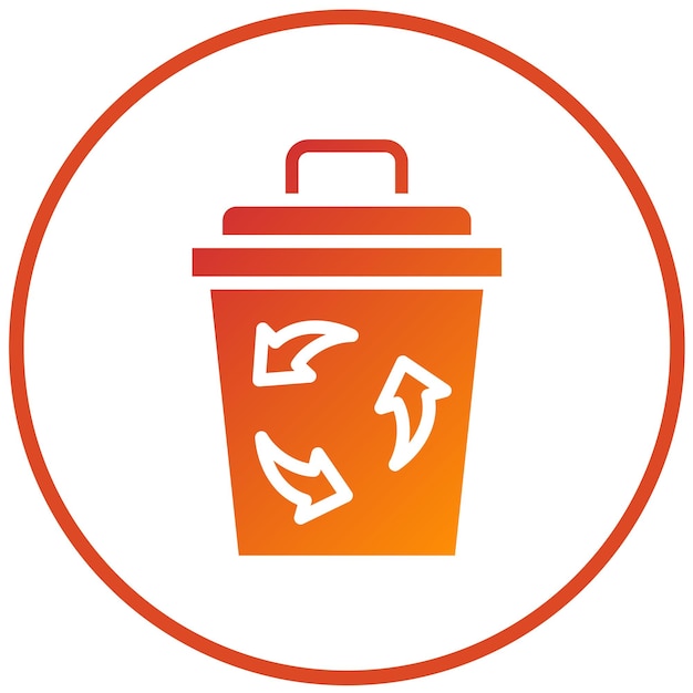 Diseño vectorial Estilo del icono de la bandeja de reciclaje