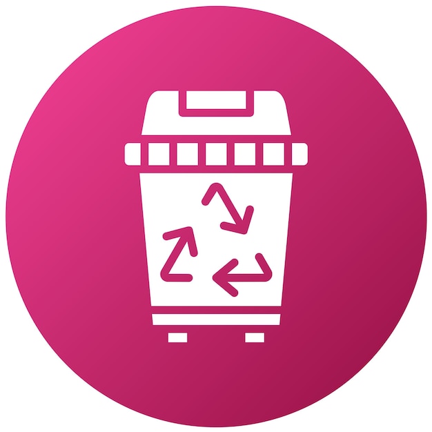 Diseño vectorial Estilo del icono de la bandeja de reciclaje