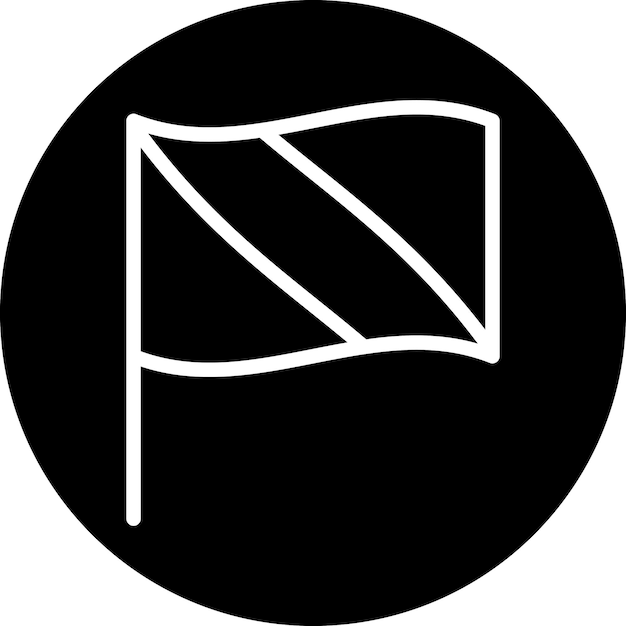 Diseño vectorial Estilo del icono de la bandera de buceo