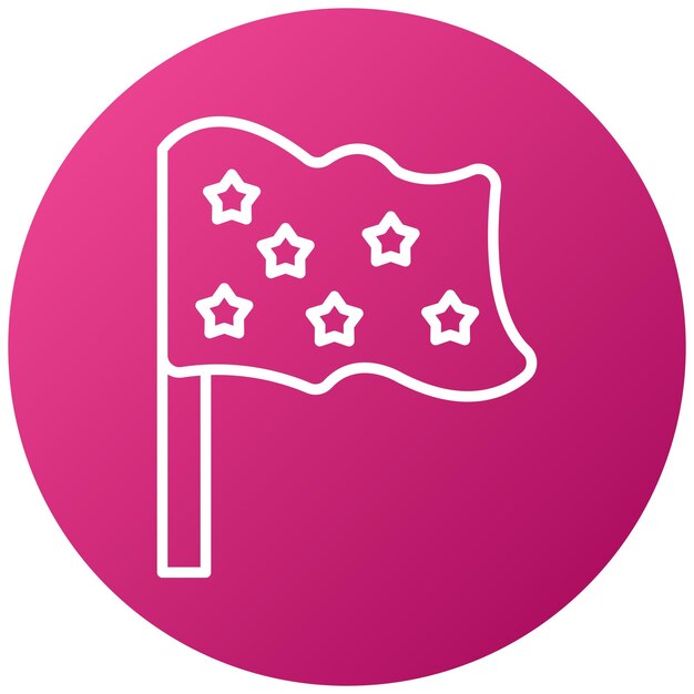 Diseño vectorial del estilo del icono de la bandera del castillo