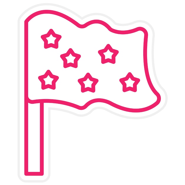 Diseño vectorial del estilo del icono de la bandera del castillo