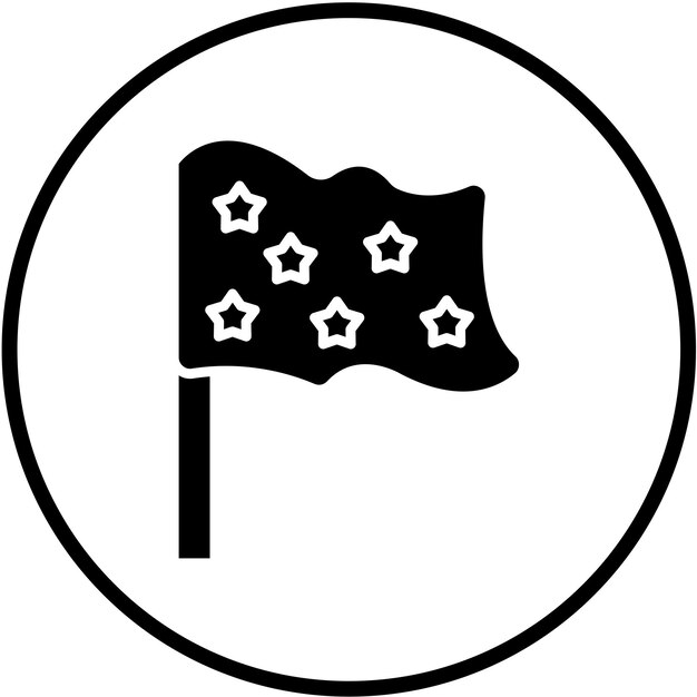 Diseño vectorial del estilo del icono de la bandera del castillo