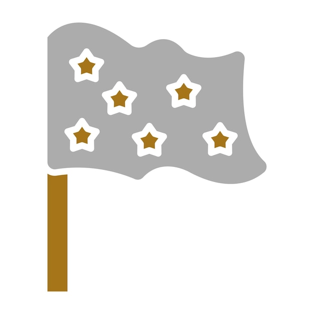 Diseño vectorial del estilo del icono de la bandera del castillo