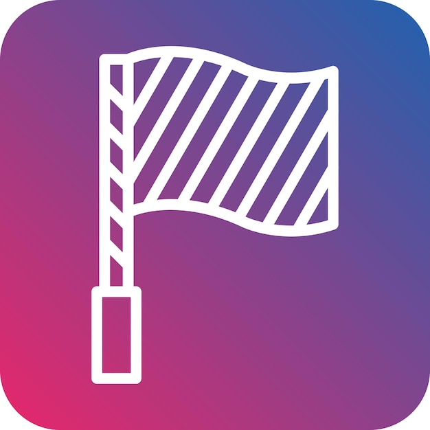 Diseño vectorial Estilo del icono de la bandera fuera de juego