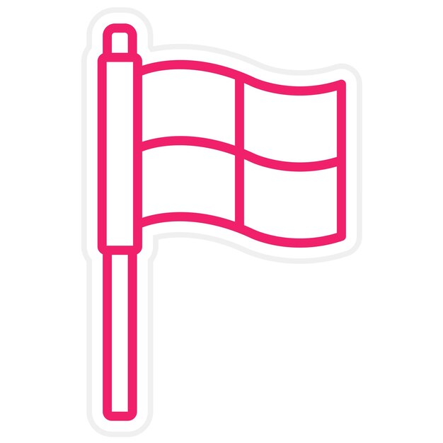 Diseño vectorial Estilo del icono de la bandera fuera de juego