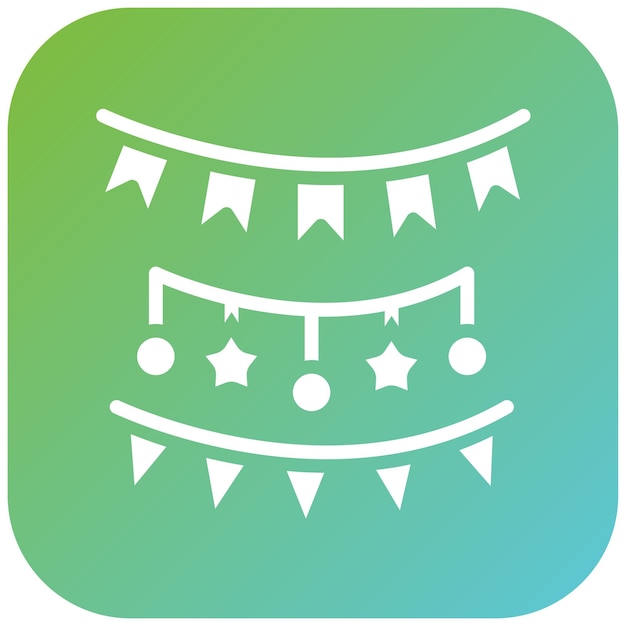 Diseño vectorial Estilo del icono de las banderas de celebración