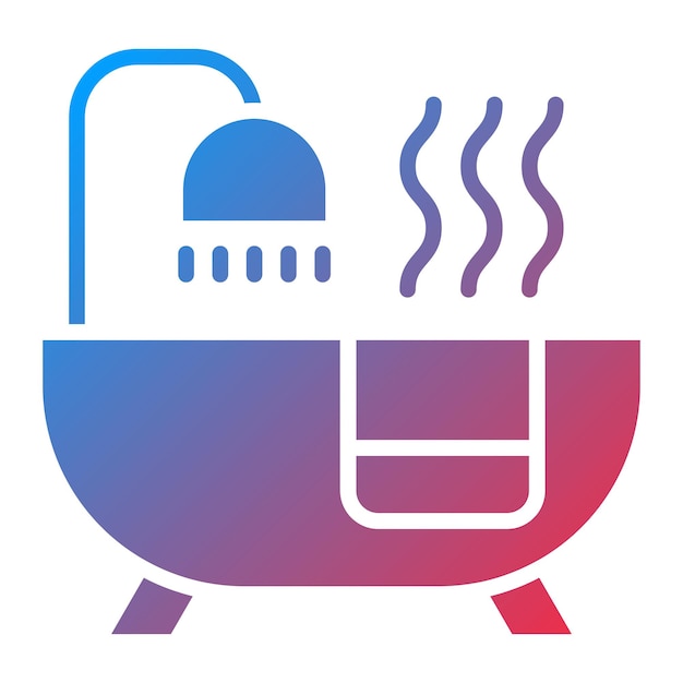 Diseño vectorial de estilo de icono de bañera caliente