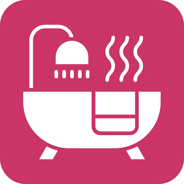 Diseño vectorial de estilo de icono de bañera caliente