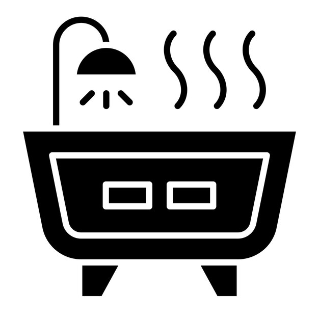 Diseño vectorial de estilo de icono de bañera caliente