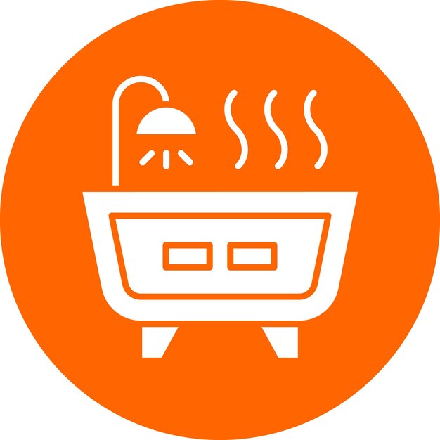 Diseño vectorial de estilo de icono de bañera caliente
