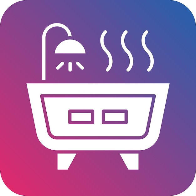 Diseño vectorial de estilo de icono de bañera caliente