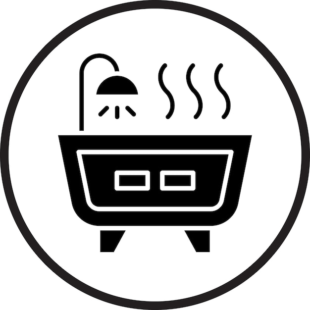 Diseño vectorial de estilo de icono de bañera caliente