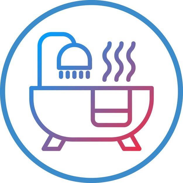 Diseño vectorial de estilo de icono de bañera caliente