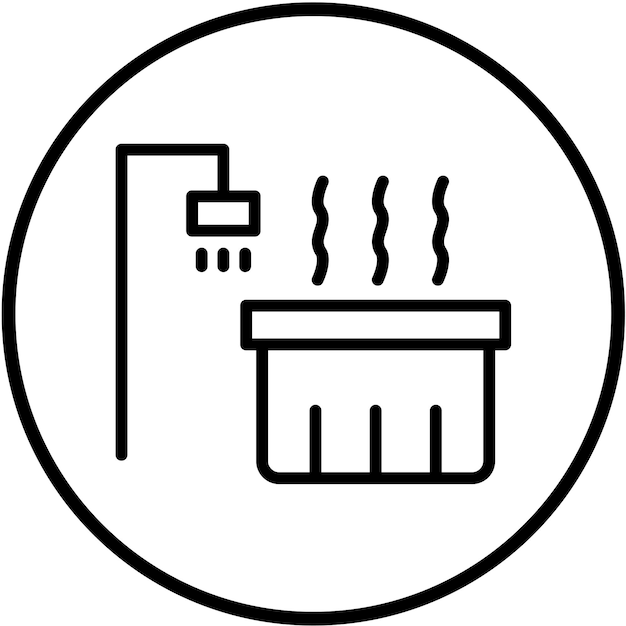 Diseño vectorial de estilo de icono de bañera caliente