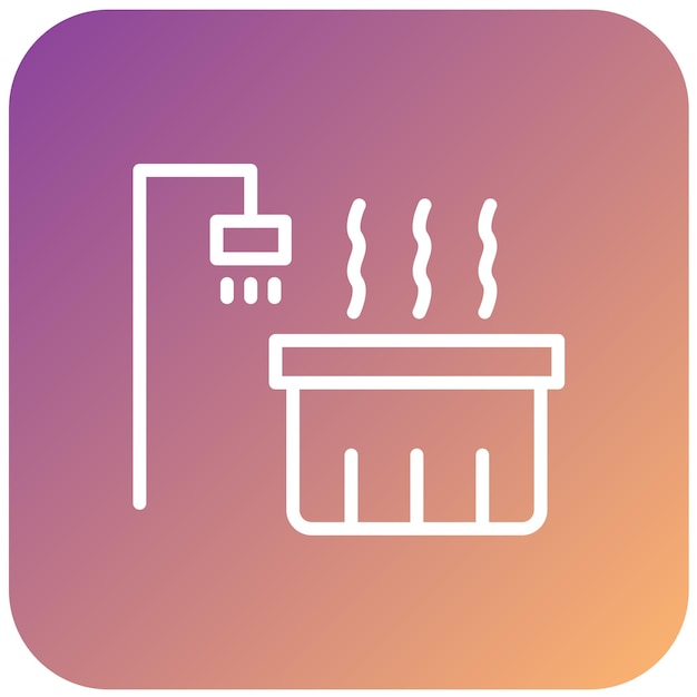 Diseño vectorial de estilo de icono de bañera caliente