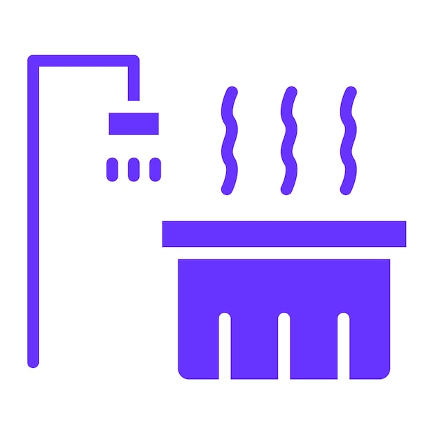 Diseño vectorial de estilo de icono de bañera caliente