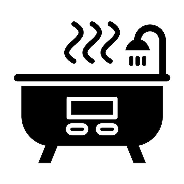Diseño vectorial de estilo de icono de bañera caliente