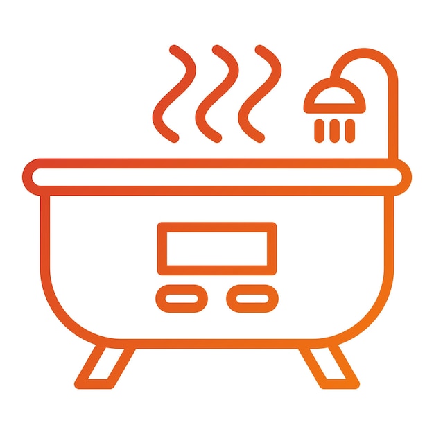 Diseño vectorial de estilo de icono de bañera caliente
