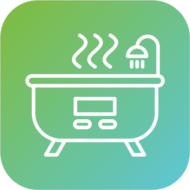 Diseño vectorial de estilo de icono de bañera caliente
