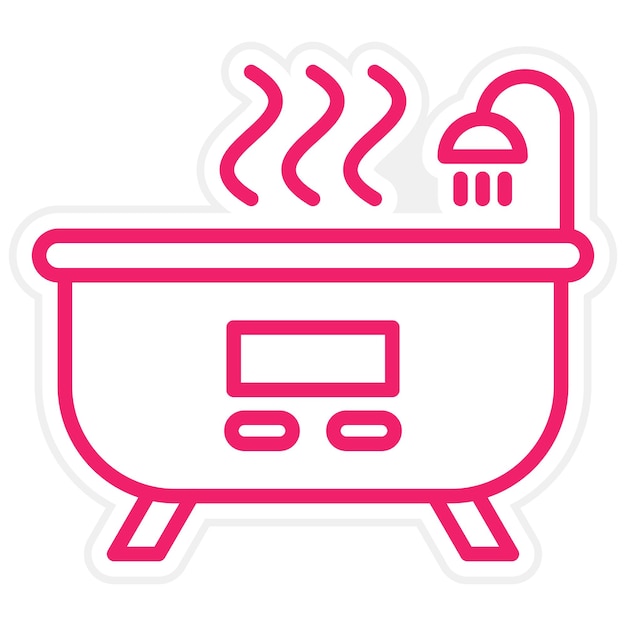 Diseño vectorial de estilo de icono de bañera caliente