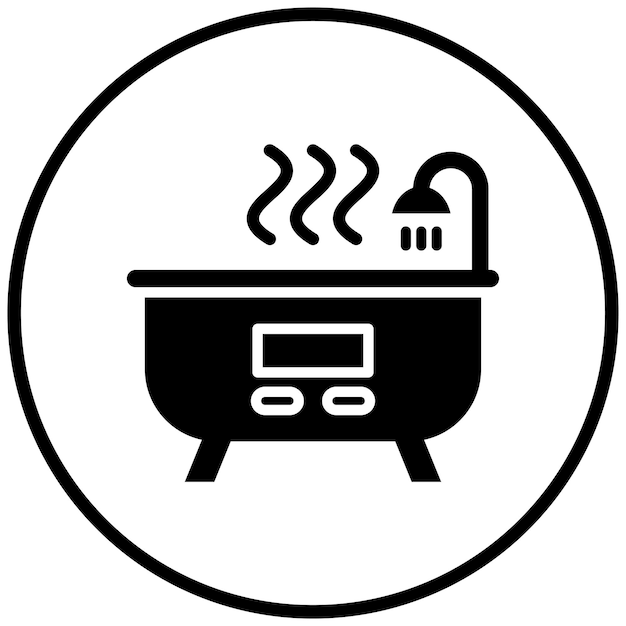 Diseño vectorial de estilo de icono de bañera caliente