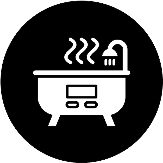 Diseño vectorial de estilo de icono de bañera caliente