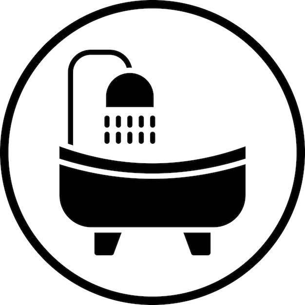 Diseño vectorial del estilo del icono de la bañera