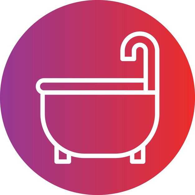 Diseño vectorial del estilo del icono de la bañera