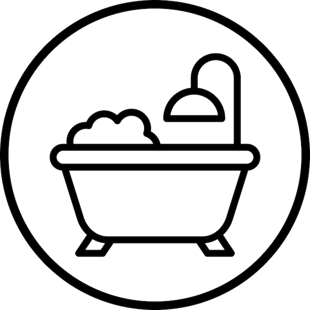 Diseño vectorial del estilo del icono de la bañera